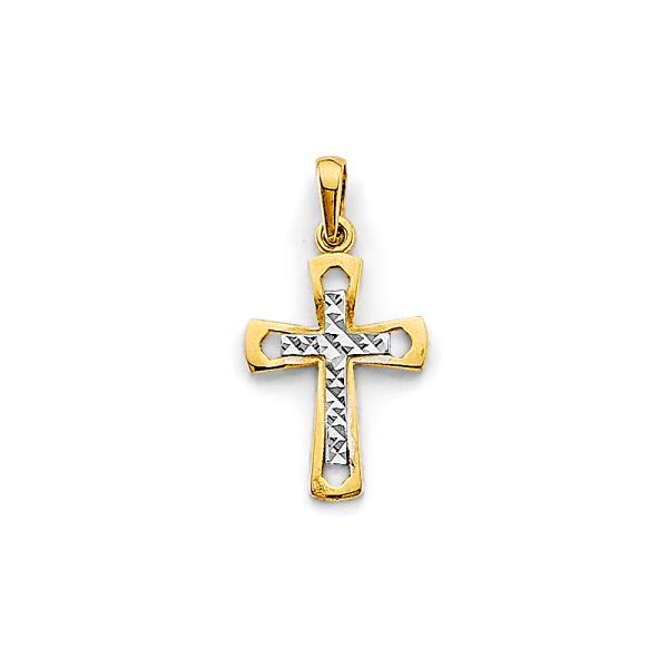 14K 2T Small Cross Pendant