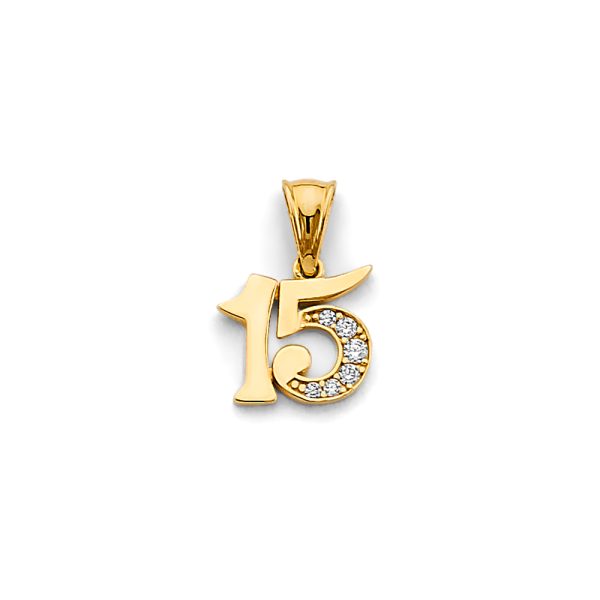 14KY CZ 15 Years Pendant