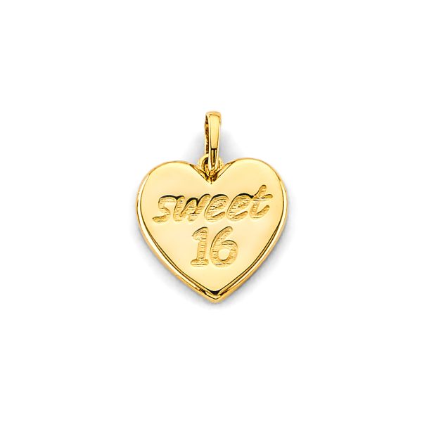 14KY Heart Sweet 16 Years Pendant