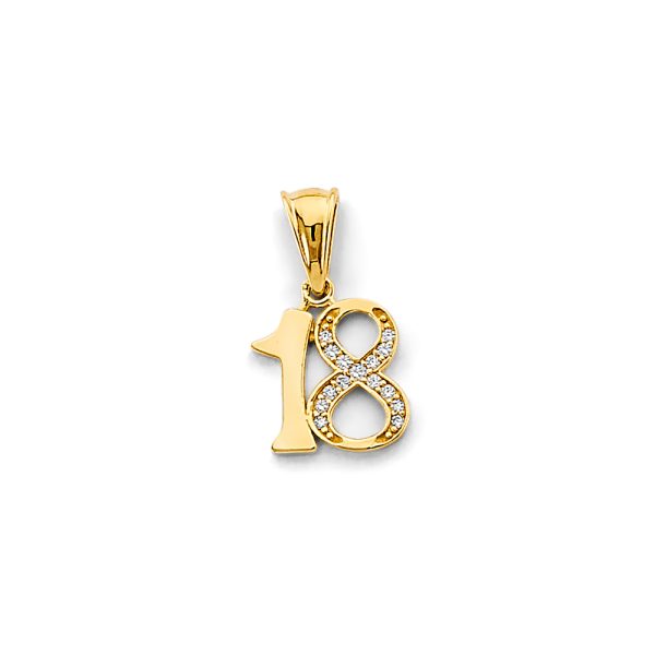 14KY CZ 18 Years Pendant