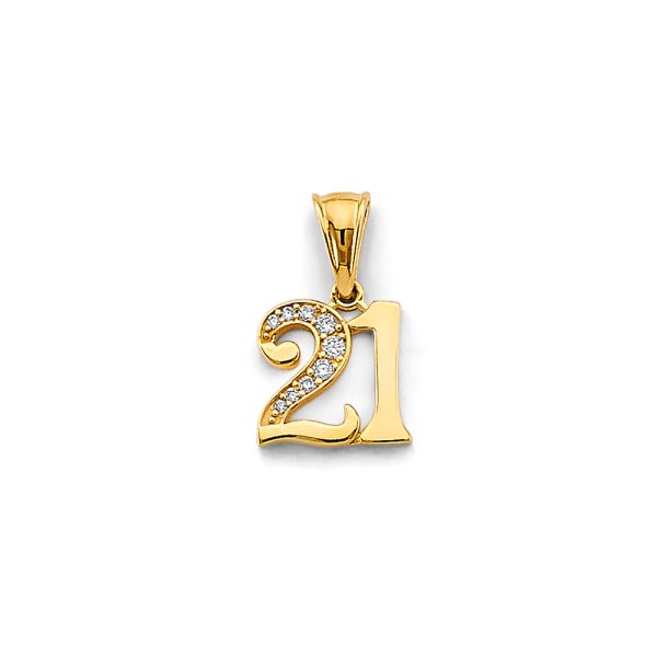 14KY CZ 21 Years Pendant