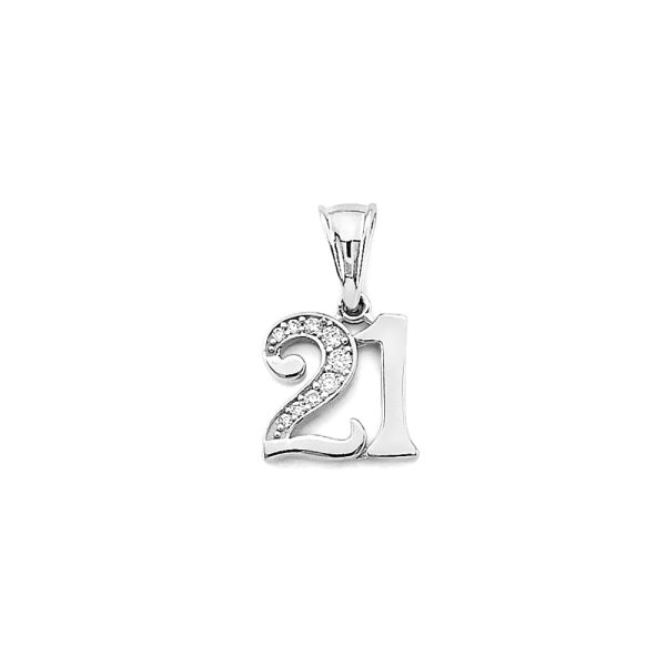 14KW CZ 21 Years Pendant