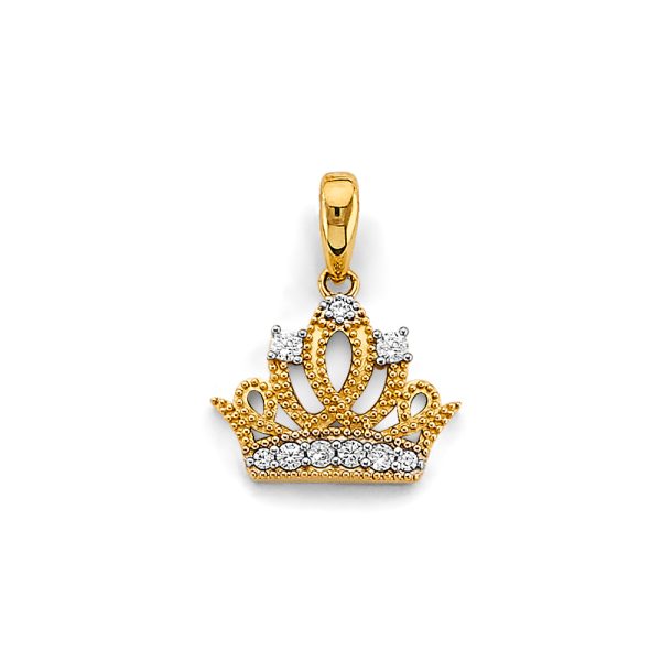 14K 2T Crown Pendant