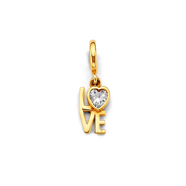 14KY CZ Love Charm for Mix&Match Bracelet