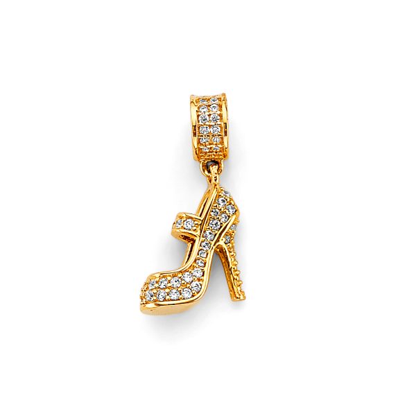 14KY CZ Shoe Charm for Mix&Match Bracelet