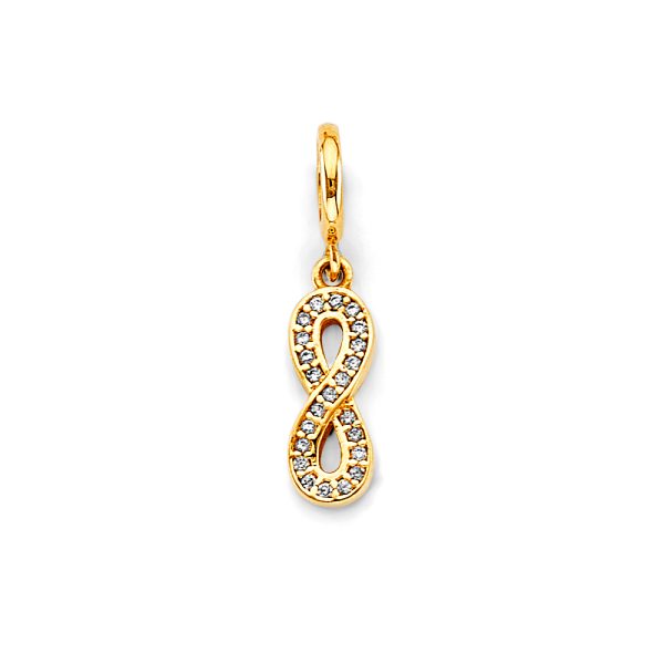 14K 2T CZ Infinity Charm for Mix&Match Bracelet