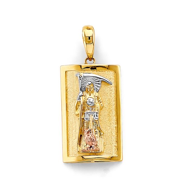 14K 3C Santa Muerte Pendant