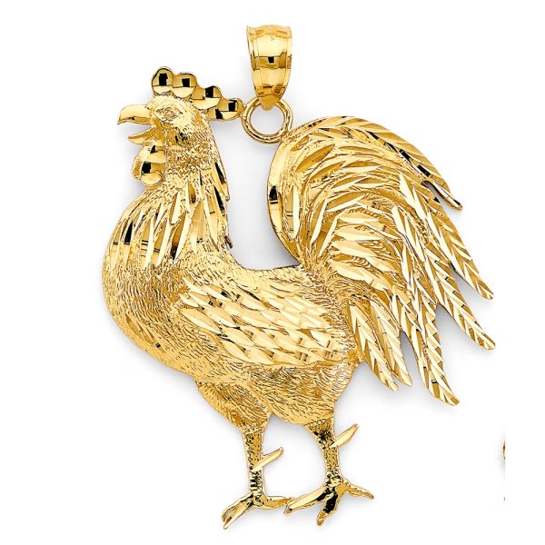 14KY Big Rooster Pendant