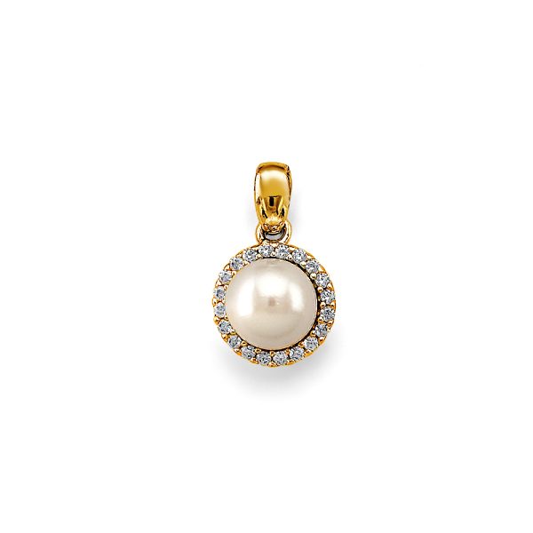 14K 2T Pearl Pendant/Set