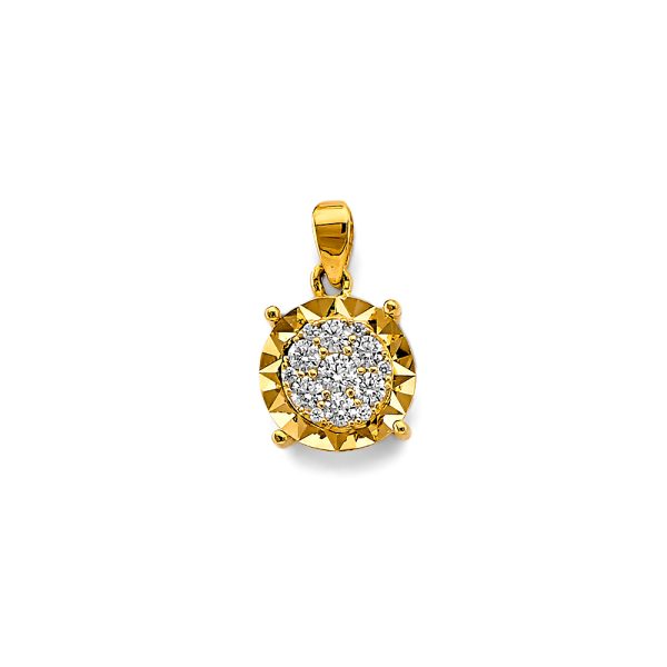 14KY CZ Cluster Pendant/Set