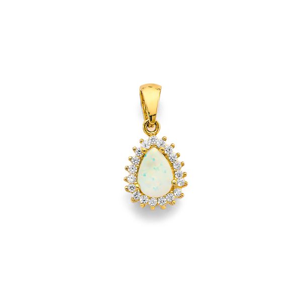 14KY CZ Opal Pendant/Set