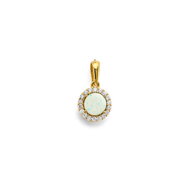 14KY CZ Opal Pendant/Set