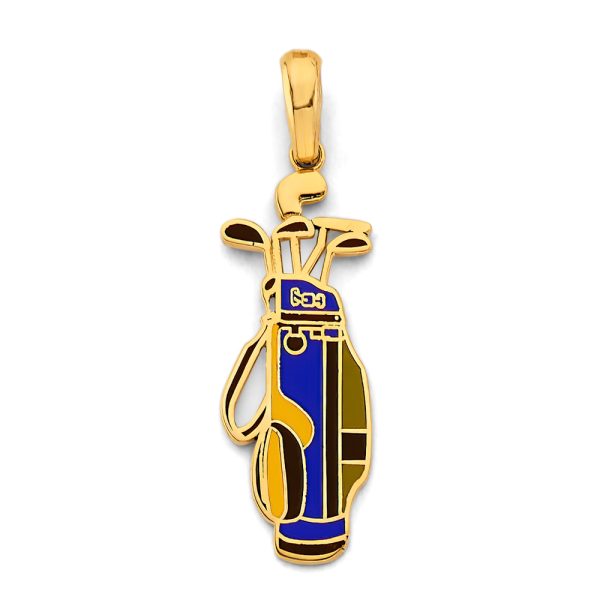 14KY Enamel Golf Bag Pendant