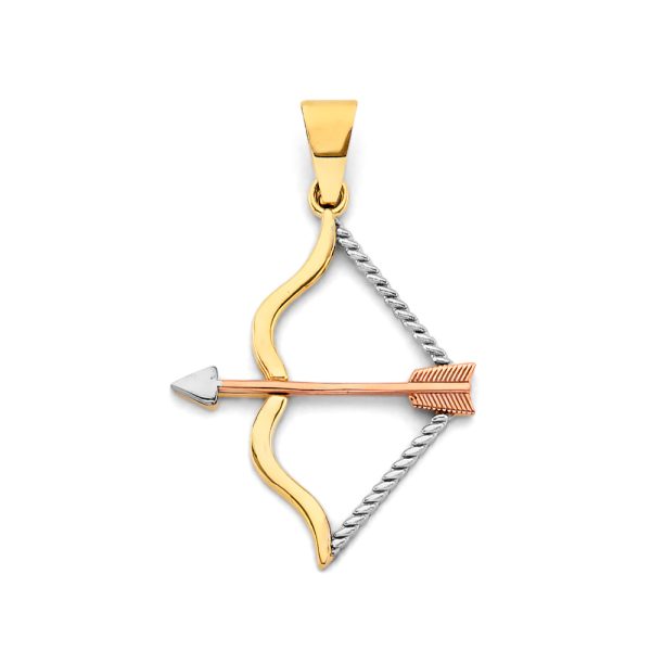 14K 3C Bow & Arrow Pendant