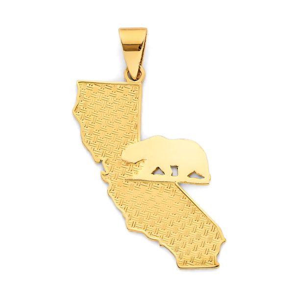 14KY California State Map Pendant