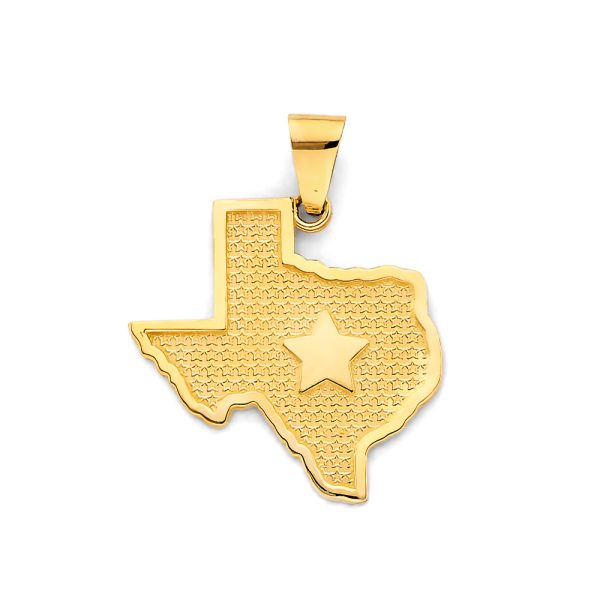 14KY Texas State Map Pendant