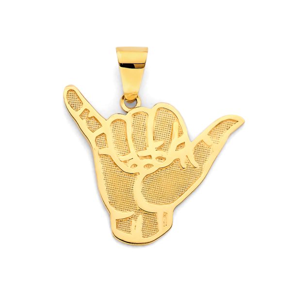 14KY Hang Loose Sign Pendant