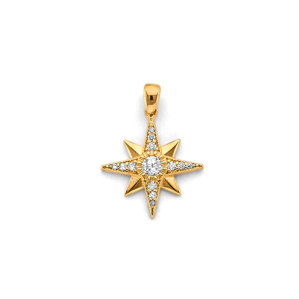 14KY CZ North Star Pendant