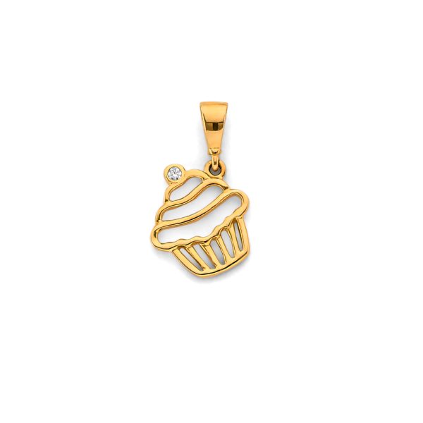 14KY Cupcake Pendant