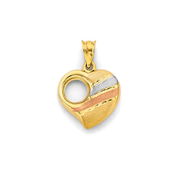 14K 3C Heart Pendant