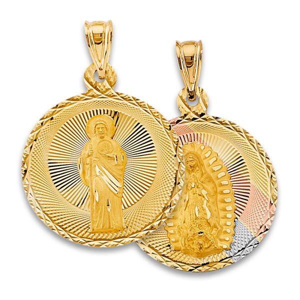 14K 3C Religious Stamp Pendant