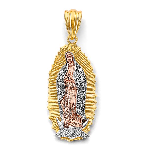 14K 3C CZ Guadalupe Pendant