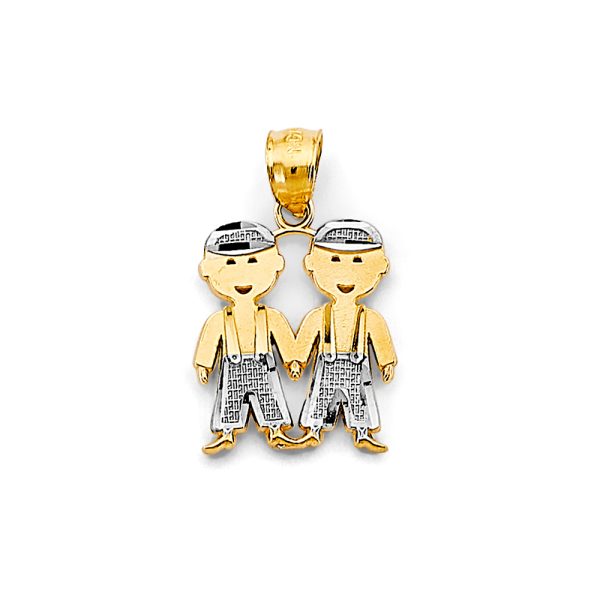 14K 2T Boy-Boy Pendant