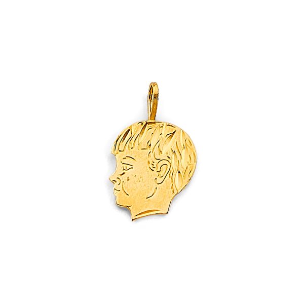 14KY Boy's Face Pendant