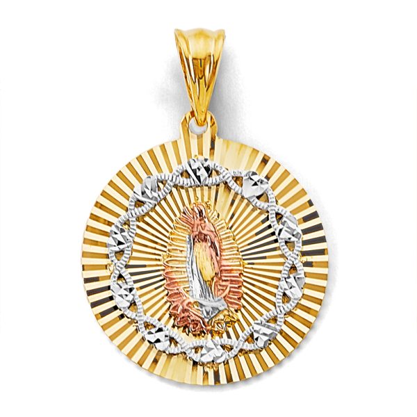 14K 3C Stamp Guadalupe Pendant