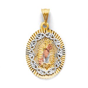 14K 3C Stamp Guadalupe Pendant