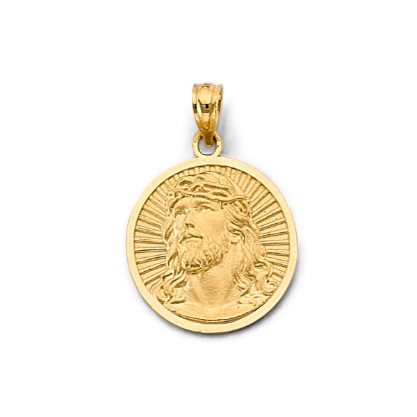 14KY Round Jesus Pendant