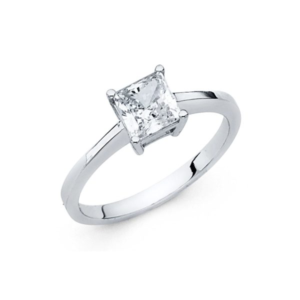14KW CZ Engagement Ring (RG7W)