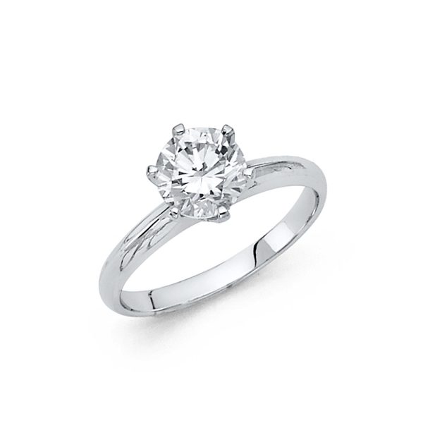 14KW CZ Engagement Ring (RG17W)