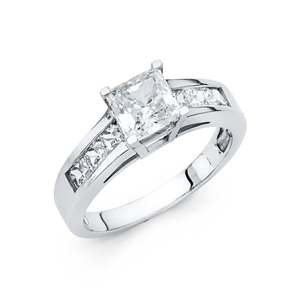 14KW CZ Engagement Ring (RG32W)