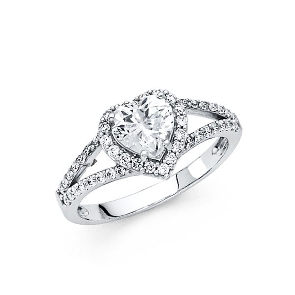 14KW CZ Engagement Ring (RG56)