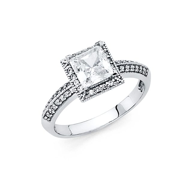 14KW CZ Engagement Ring (RG59)