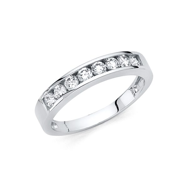 14KW CZ Wedding Band (RG67W)