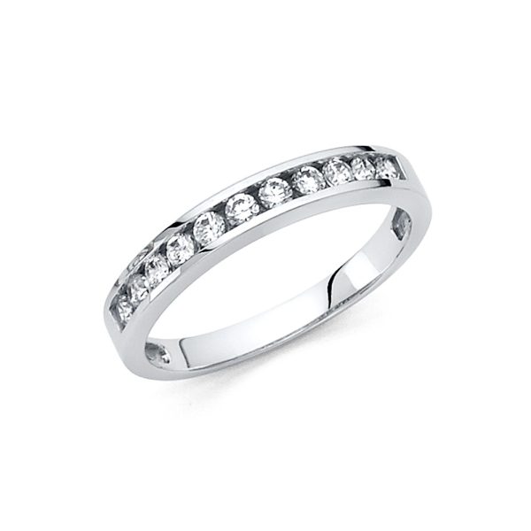 14KW CZ Wedding Band (RG68W)