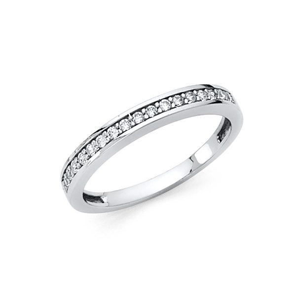 14KW CZ Wedding Band (RG69W)