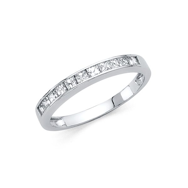 14KW CZ Wedding Band (RG72W)