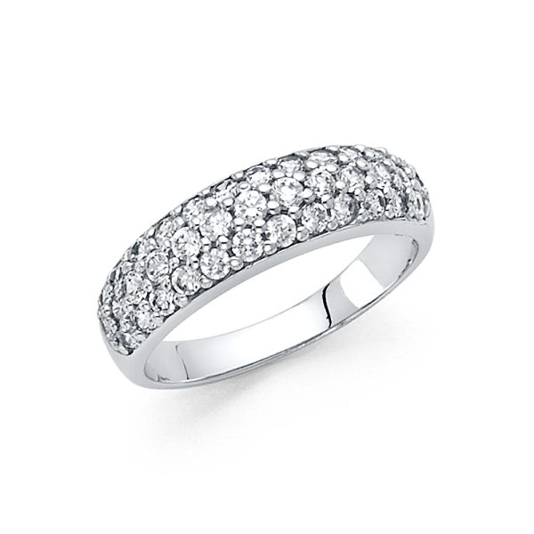 14KW CZ Wedding Band (RG80W)