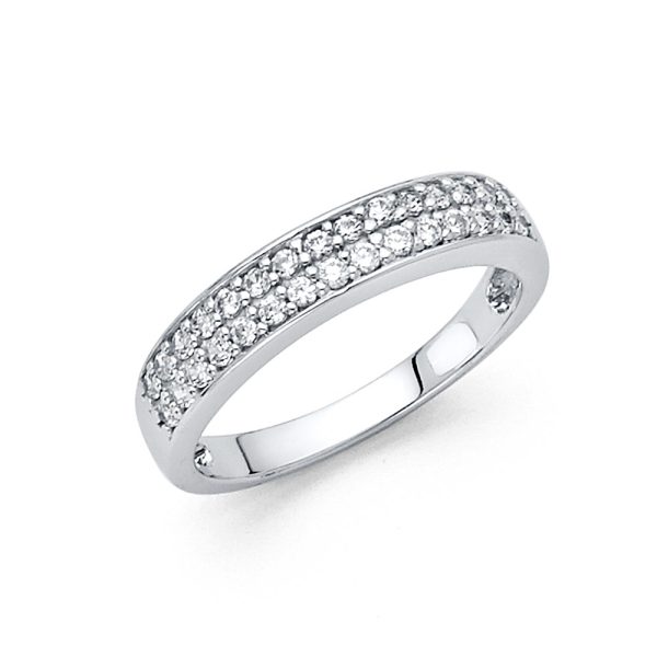 14KW CZ Wedding Band (RG81W)