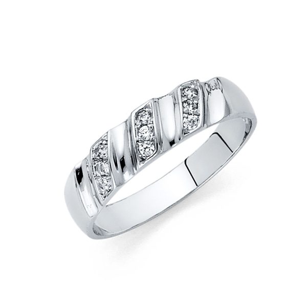 14KW CZ Men's Wedding Band (RG165)