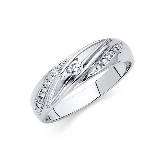 14KW CZ Men's Wedding Band (RG167)