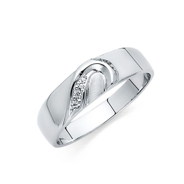 14KW CZ Men's Wedding Band (RG169)