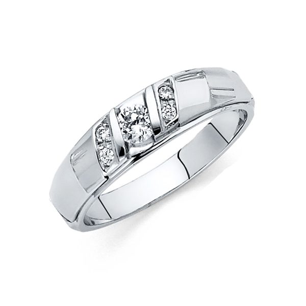 14KW CZ Men's Wedding Band (RG171)