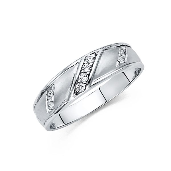 14KW CZ Men's Wedding Band (RG201)