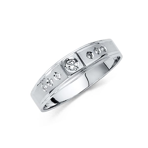 14KW CZ Men's Wedding Band (RG203)