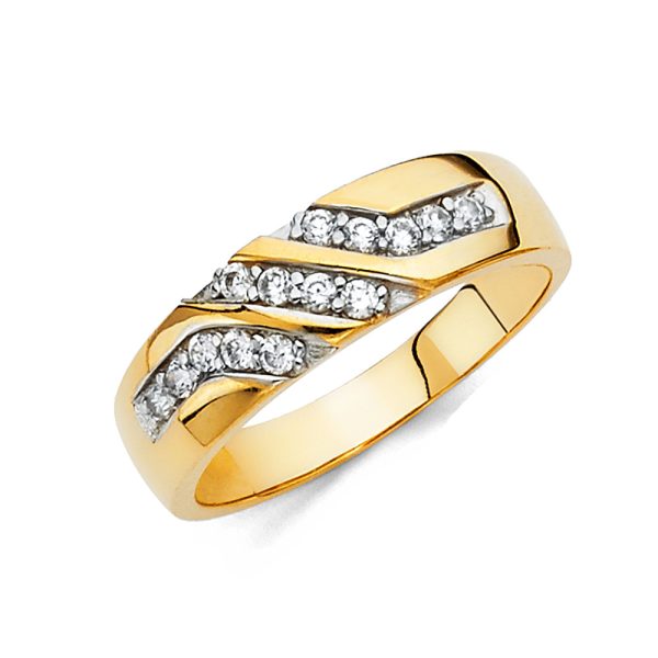 14KY CZ Men's Wedding Band (RG205)