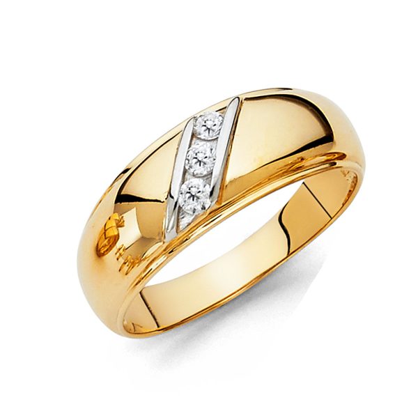 14KY CZ Men's Wedding Band (RG209)